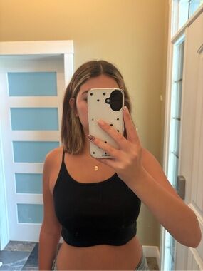 Brandy Melville Black Ribbed Cropped Tank